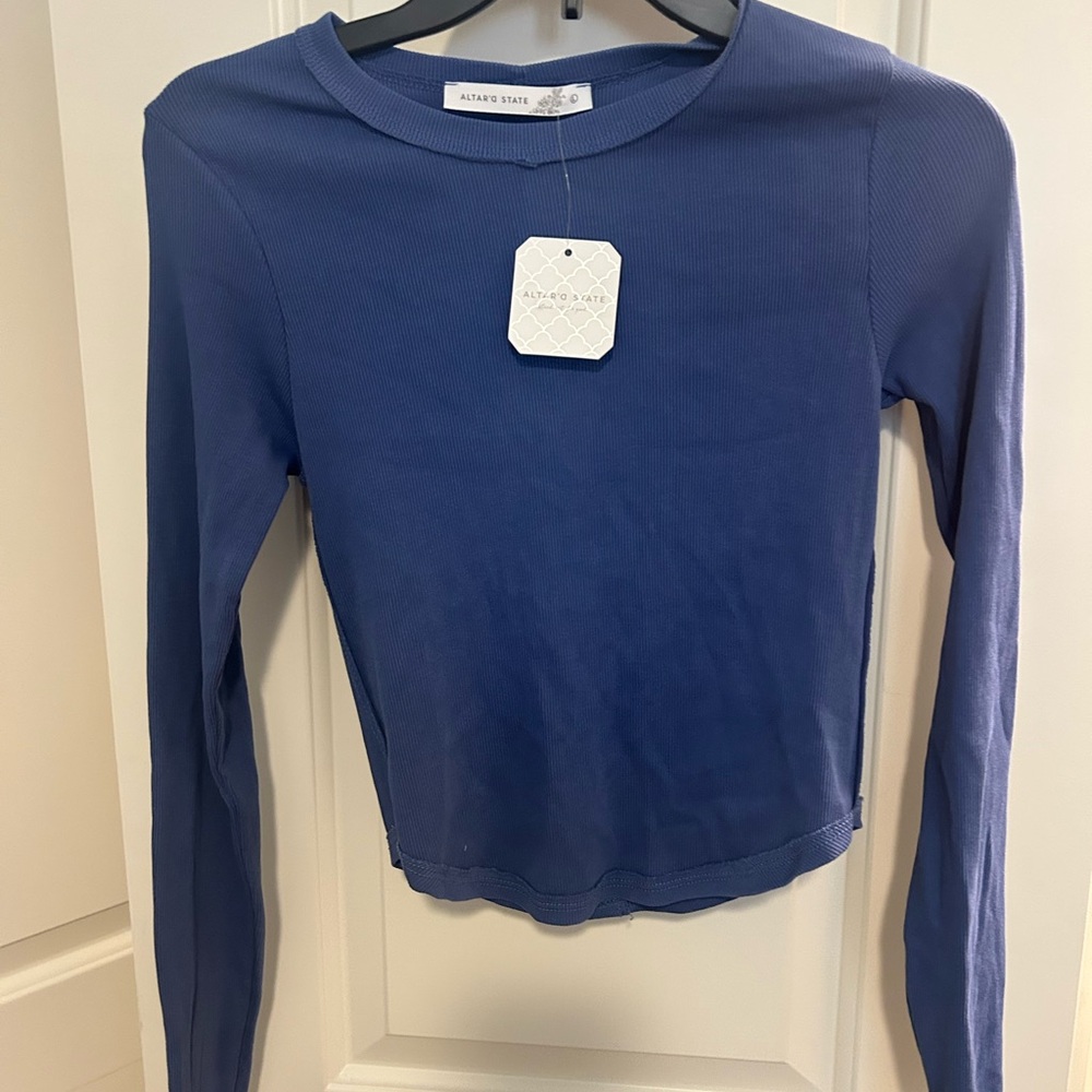 Altar'd State Indigo Long Sleeve Tee